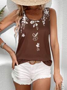 EMERY ROSE Women's Minimalist Casual Everyday Tank Top - Khaki - View 5