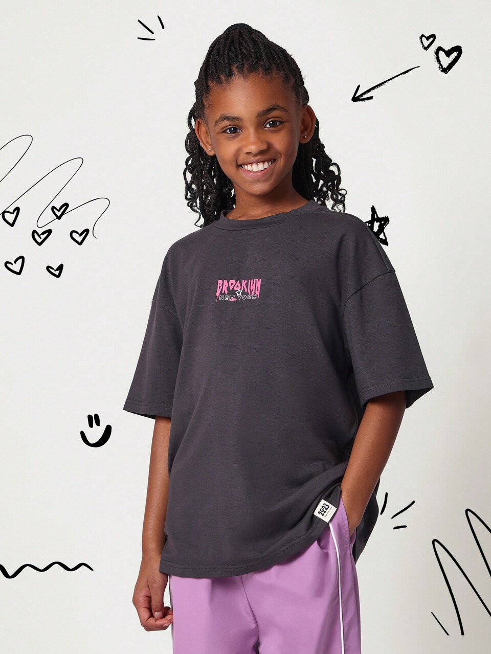 Tween NYC グラフィックプリント セントラルパーク バックプリント Tシャツ
