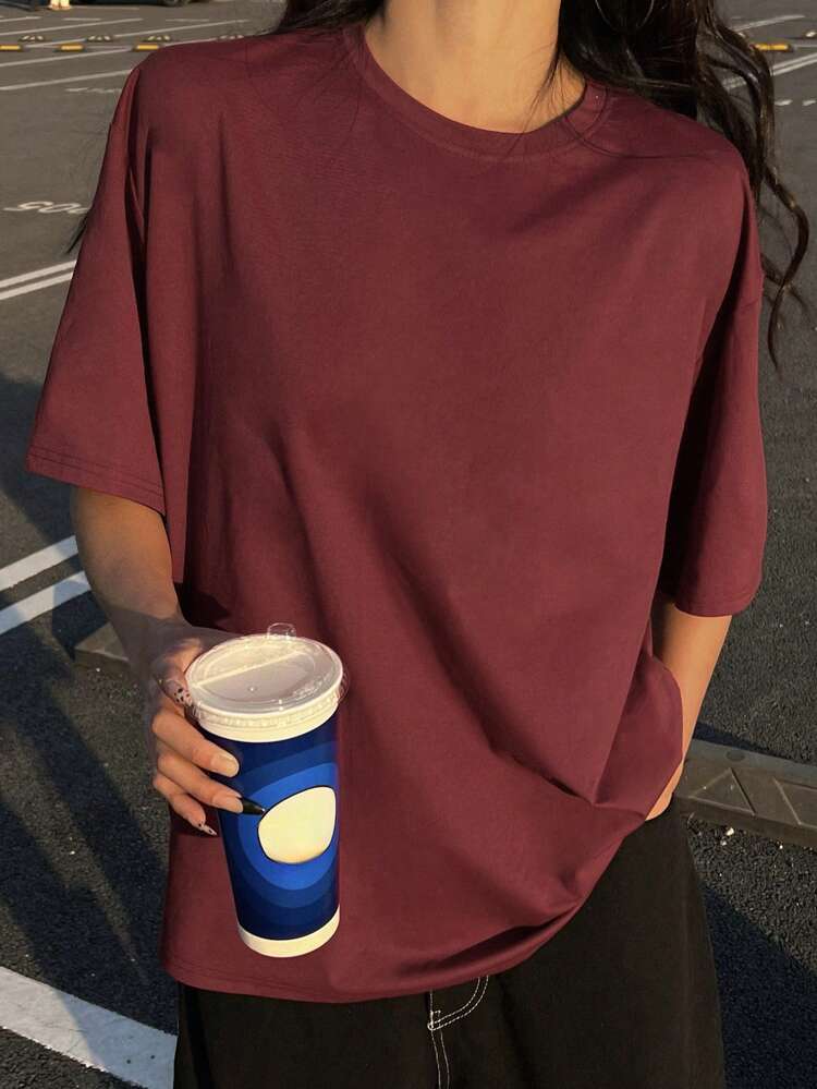 Women Casual Versatile Solid Color Short Sleeve T-Shirt