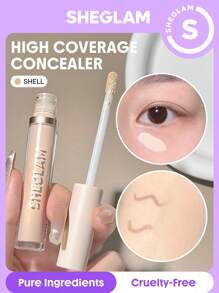 SHEGLAM Like Magic 12Hr Full Coverage Concealer-Shell  Matte Liquid Concealer Long Lasting Brightening Color Corrector Weightless All-Day Long Lasting Hydrating Concealer Brand Beauty Makeup Face Paint Cosmetic For Women Girls Perfect For Winter Spring Ideal For Y2K Fancy Fashion Suitable For Birthday Valentine'S Day Gift Rave Party Ready Best Color - Shell - View 1
