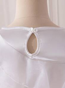 SHEIN Glamorique Kids Elegant Girl's Jacquard Midi Skirt Set With Satin Sleeveless Top, Suitable For Daily, Party, Event Wear To Show Graceful Lady-Like Charm, Summer