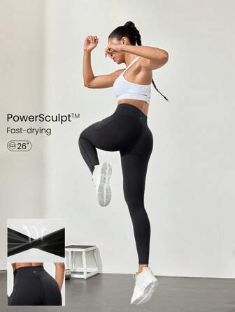 GLOWMODE 26" Powersculpt Training Leggings Medium Impact Training Workout Quick Dry Moisture Wicking Cool Feeling Gym
