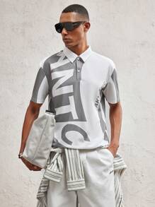 AKNOTIC Party Polo a maglia aderente da uomo con colletto alla coreana, stile casual adatto per l'estate - Bianco - Visualizzare 4
