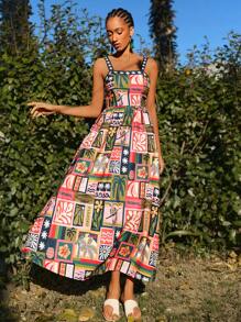 Travachic Tropical Print Beach Resort Dress