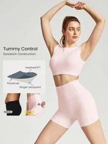 GLOWMODE Pantalones cortos deportivos Mujer Bolsillo Liso
