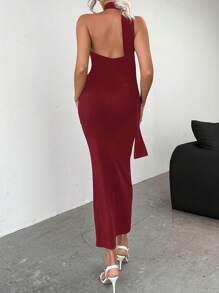 Firerie 女士纯色修身无袖斜肩长裙