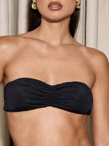 AiiRZ Set de 3 sutiene bandeau Essentials Second Skin Ruched - fără bretele, fără armătură, cu susținere fără cusături - perfecte pentru a fi purtate sub topuri transparente și ținute decoltate