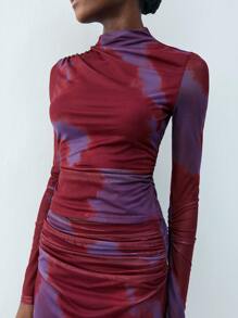 Maija Parte superior moderna urbana de mujer con patrón de degradado rojo, apropiada para fiestas de Día de San Valentín, primavera, eventos diarios casuales, elegantes, apta para bodas, citas y festivales de música bohemios