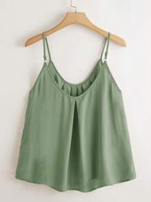 SHEIN LUNE Plus Size Solid Color Spaghetti Strap Camisole Tank Top, Casual Daily Wear - Mint Green - View 2