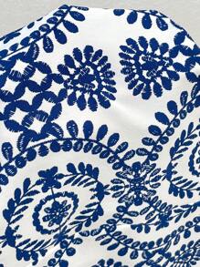 SHEIN Szorty ciążowe z wiązaniem z przodu i nadrukiem, casualowe, na wakacje