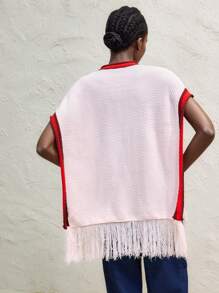 Maija 女士春季条纹拼布流苏休闲毛衣，西装女士 - 彩色 - 查看 5