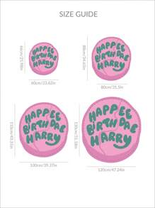 HARRY POTTER X SHEIN 1 件生日蛋糕字母图案粉色地毯，礼物 - 粉色 - 查看 3