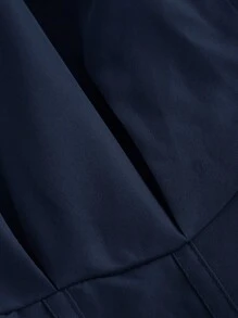 SHEIN MOD Robe taille haute à couture arête de poisson grande taille - Bleu marine - Voir 4