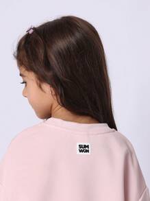 SUMWON Blusa con mangas acampanadas de mariposa para niñas, ropa de estar en casa en tonos pastel, moda juvenil con diseño acampanado, uso casual diario, escuela, primavera y verano, con ajuste cómodo
