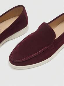 CUCCOO BIZCHIC Women's Casual, Versatile Flat Loafers For Christmas - Burgundy - View 3