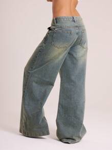 MUSERA Wash Vintage Denim Baggy Oversized Knee Darts Jeans Spring Summer Cute Casual 90's Y2k Western Fall Autumn Winter Nashville