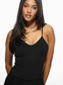 MISSGUIDED Sleeveless V-Neck Bodysuit Athletic Performance Compression Fit Training Dance Yoga Studio Workout Activewear All-Season Base Layer Quick Dry Support