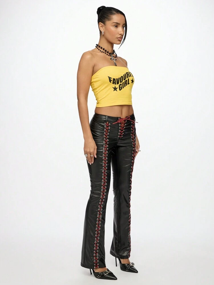 SUMWON WOMEN Favourite Y2K Style Bandeau Crop Top Streetwear