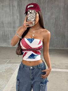StreetHx 女士街头时尚印花百搭抹胸 - 彩色 - 查看 4