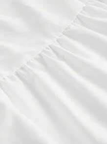 SHEIN MOD Twist Front Layered Ruffle Splice Cinched Waist Dress,  Rave,       Boho,Concert ,Tropical  , Elegant,Vacation ,Party,Flowy ,Ruffle ,Wedding Guest,Tea Party ,Modest Outfits Women Dress, Music Festival, Going Out - White - View 4