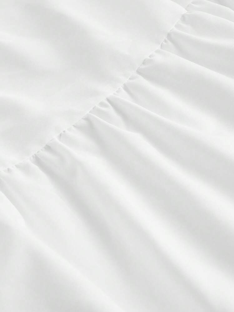 SHEIN MOD Abito con arricciatura frontale, scollo incrocio e vita segnata - Bianco - Visualizzare 4