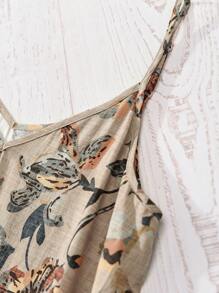 Rusticease Women Summer Floral Print Loose Strap Camisole Top