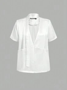 SHEIN MOD Women White Lightweight Blazers,Casual Holiday,Valentines Clothes,Summer Vacation,Spring/Summer,Brunch,Valentine's Day,Beach Outfits For Woman,Valentine's Day Outfit Women,Cruise Outfits Women Sexy,Easter,Beach Vacation Outfits,Western Wear Women,Going Out Tops,Club Outfits Women,2000s Style,Carnaval