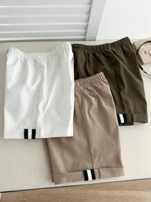 SHEIN Leap Crew 3-Piece Set Young Boy Multi-Color Shorts, Multi Piece Set, Young Boy Clothing, Boys' Clothing, Back To School Boys' Set, Suitable For Birthday Parties, Parties, Performances, Weddings, Baptisms, Back To School Days, Suitable For Schools, Suitable For Travel, Suitable For Sports, Suitable For Style, Suitable For Spring, Summer, Seasons, Buy One Get Two Free, Great Value For Money - Multicolor - View 8