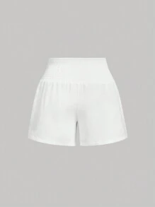 SHEIN MOD Shorts anchos de cintura alta de talla grande en estilo vintage negro elegante, shorts para el transporte