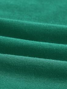 Muchica Olive Green Long Sleeve Slim-Fit Numeric Stripe Print T-Shirt - Dark Green - View 3