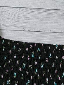 EMERY ROSE Plus Size Women's Floral Embroidered Shirred Puff Sleeve Blouse - Multicolor - View 4