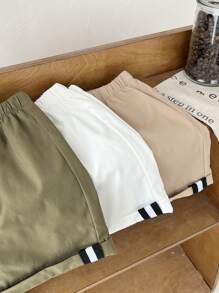 SHEIN Leap Crew 3-Piece Set Young Boy Multi-Color Shorts, Multi Piece Set, Young Boy Clothing, Boys' Clothing, Back To School Boys' Set, Suitable For Birthday Parties, Parties, Performances, Weddings, Baptisms, Back To School Days, Suitable For Schools, Suitable For Travel, Suitable For Sports, Suitable For Style, Suitable For Spring, Summer, Seasons, Buy One Get Two Free, Great Value For Money - Multicolor - View 4