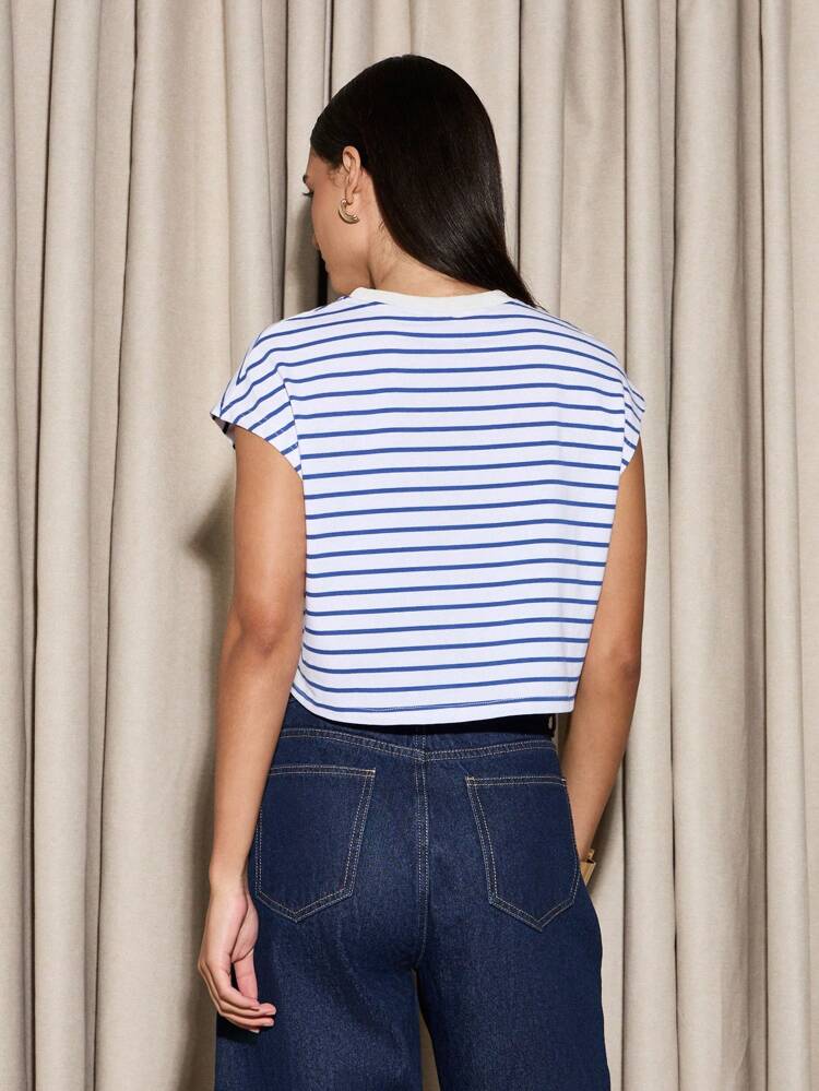 AiiRZ ノーティカルストライプタンクトップ ノースリーブ フロントタイ クロップ サマービーチカジュアル ノットディテール ブレンド ストレッチ ファッションタンク