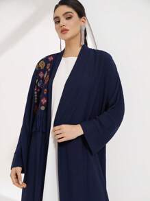 Al Najma Women's Minimalist Arabian Robe, Casual For Everyday Wear Abayas - Navy Blue - View 6