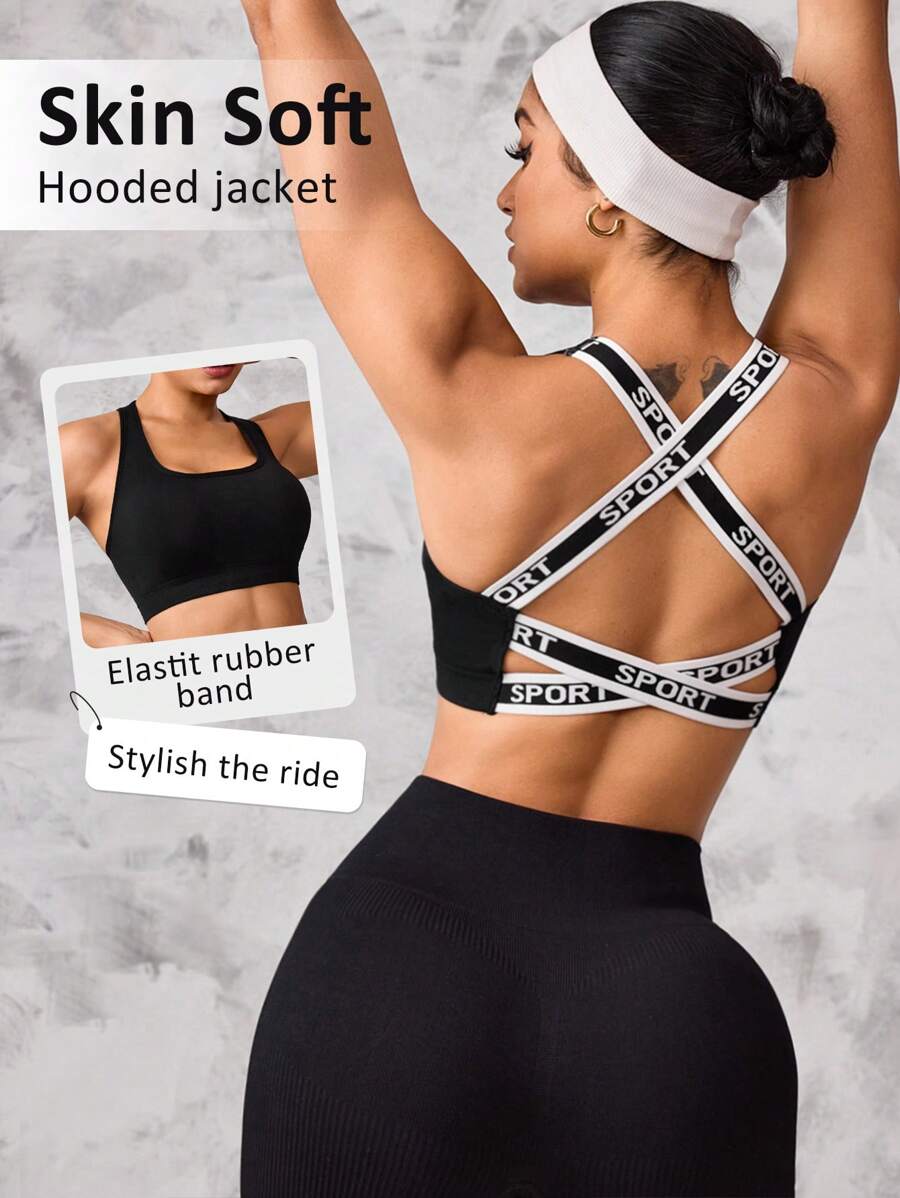 Gameset SHEIN Sport Women Sports Bra (Seamless Black) - Black - View 1