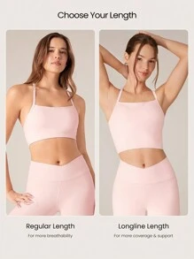 GLOWMODE FeatherFit™ T 领工字背扭纹运动胸罩低冲击瑜伽日常