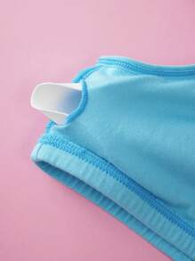 Set de 5 piezas de camisolas y sujetadores de tirantes finos con gráficos de dopamina, ropa interior cómoda y linda para adolescentes - Multicolor - Ver 5