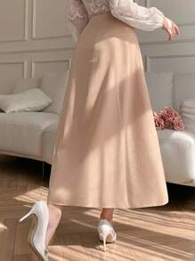 DAZY 纯色荷叶边A字裙，优雅女款