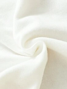 SHEIN Young Girl Casual T-Shirt With Big Sister Slogan & Floral Print, White Short Sleeve Round Neck Top Suitable For Family Events And Daily Wear - White - View 3