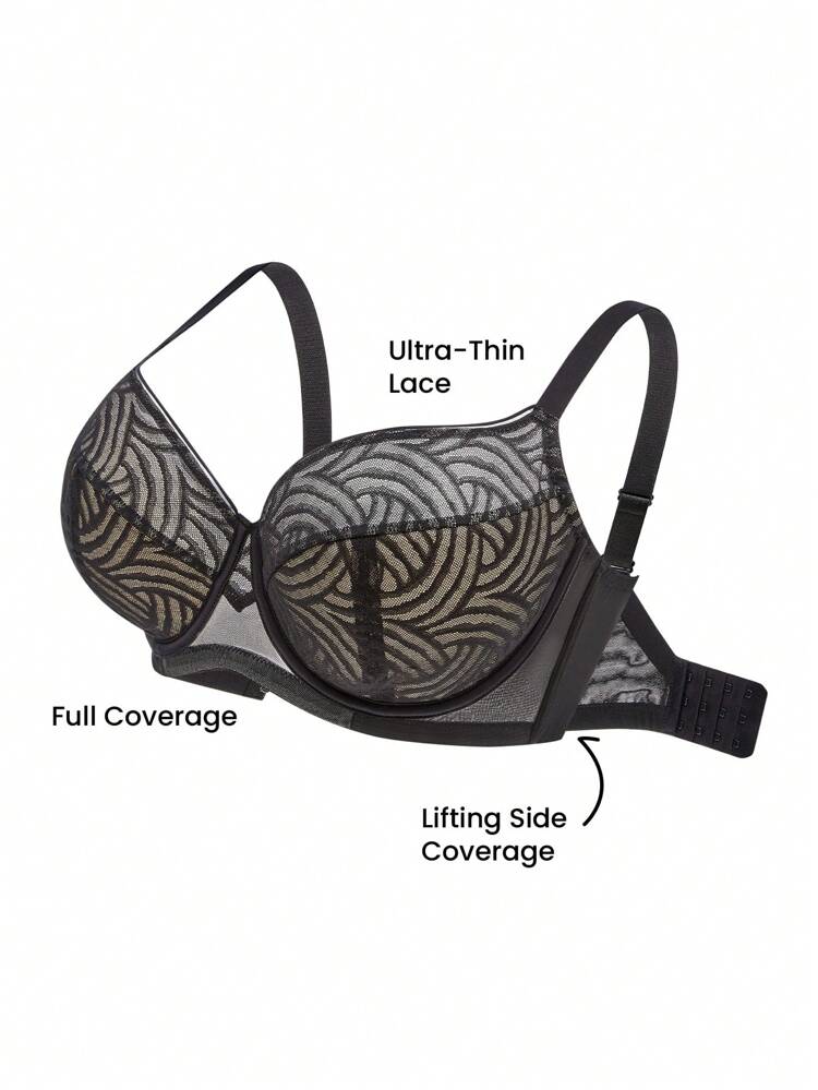 Plus Full Coverage Mesh Bra