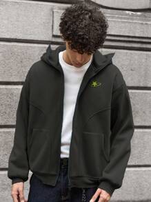 Manfinity VCAY 男士休闲青少年日常穿着宽松长袖针织连帽运动衫，适合学校，秋冬