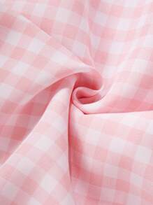 3pcs/Set Teenage Girls Casual Comfortable Pink&White Plaid Camisole Top And Pants Long Sleeve Pajama Set Spring Summer Clothes Girls Cute Sets Girls Outfit Sets Young Girls Sets Pj Sets For Girls Girl Clothes Sets Eid Mubarak