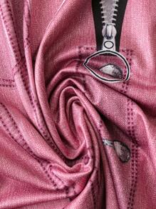 EMERY ROSE Plus Size Women Denim Hoodie Top And Pants 2 Pieces Set - Multicolor - View 3