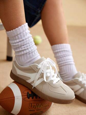 CUCCOO EASI 2024 女士复古休闲运动鞋，春季百搭平底白鞋春夏鞋