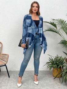 EMERY ROSE Áo khoác denim họa tiết thường ngày cỡ lớn cho nữ, phù hợp cho mùa hè - Nhiều màu - Xem 7