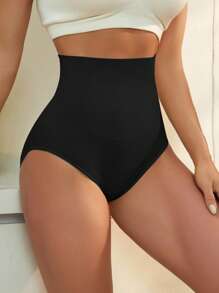 Women's Solid Color Minimalist High Waist Slimming Casual Shapewear Bottom , 4 Pcs - Multicolor - View 6