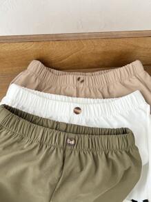 SHEIN Leap Crew 3-Piece Set Young Boy Multi-Color Shorts, Multi Piece Set, Young Boy Clothing, Boys' Clothing, Back To School Boys' Set, Suitable For Birthday Parties, Parties, Performances, Weddings, Baptisms, Back To School Days, Suitable For Schools, Suitable For Travel, Suitable For Sports, Suitable For Style, Suitable For Spring, Summer, Seasons, Buy One Get Two Free, Great Value For Money - Multicolor - View 5