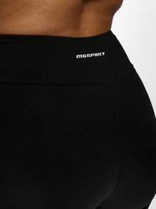 MISSGUIDED PerFormance Athletic High-Rise Compression Bike Shorts Cross Over Training Exercise Running Workout Gym Bottoms With Stretch Moisture Wicking Ultra-Soft Fabric - Black - View 6