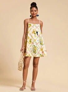 Travachic Women's Retro Print Sleeveless A-Line Dress, Summer,Vacation Summer Beach Dress,Dresses For Women,Vacation Outfits Woman - Multicolor - View 3