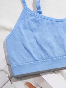 1 pieza Sujetador sin costuras suave y cómodo para adolescentes - Azul - Ver 4